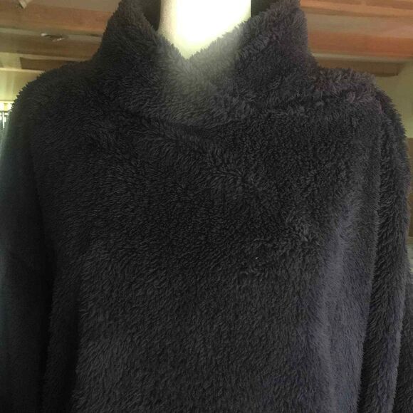 Jane And Bleecker Sweater Womens Small Dark Navy Blue Faux Fur Cozy Pullover - Picture 7 of 11